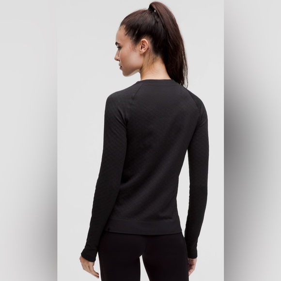 Lululemon Rest Less Pullover Cable Black Sz 10 - Picture 2 of 5